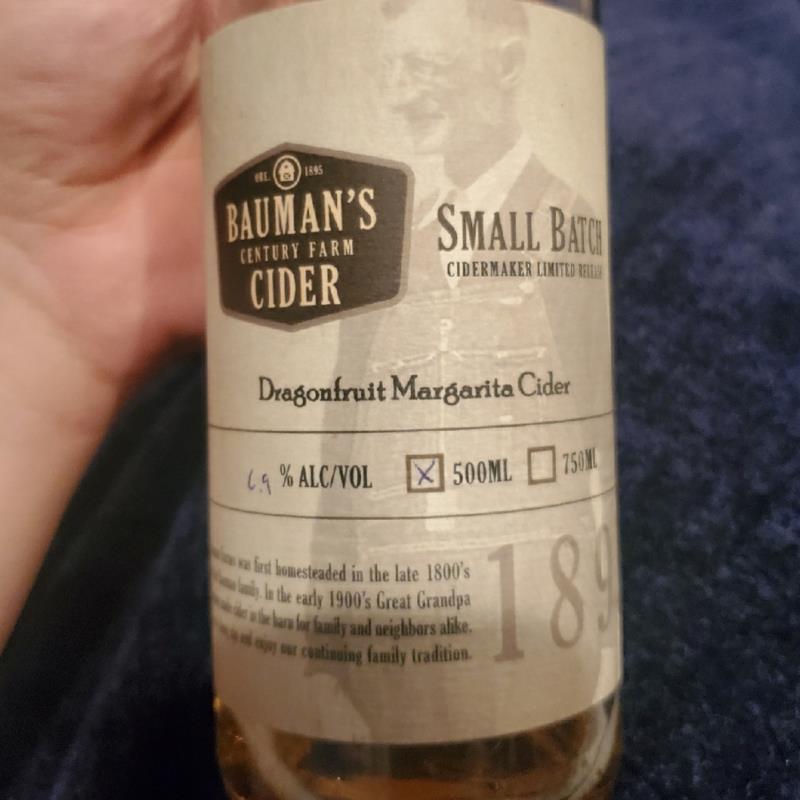 picture of Bauman's Cider Dragonfruit Margarita Cider submitted by Westerll