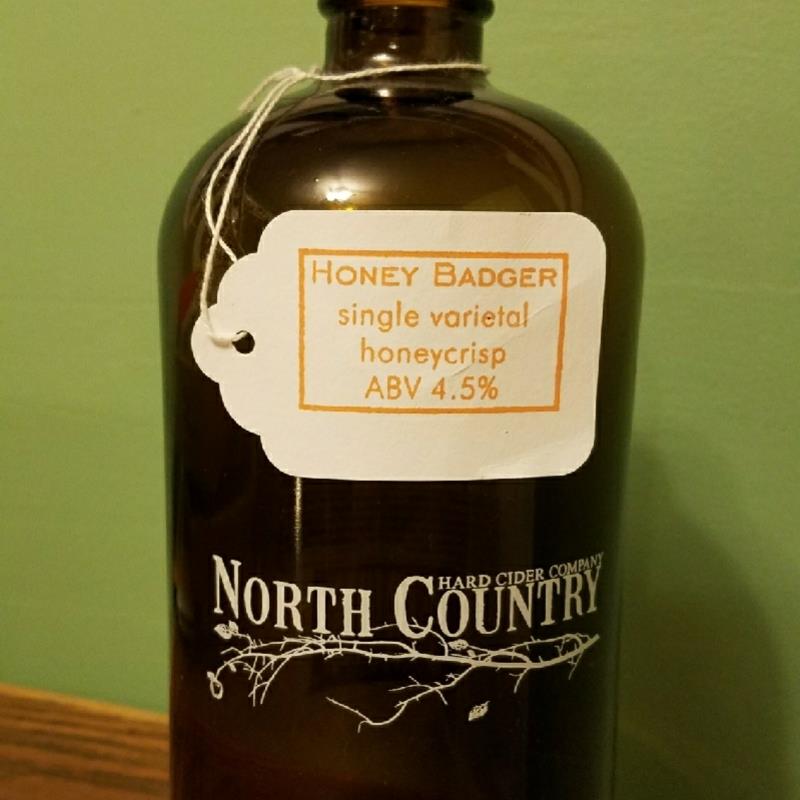 picture of North Country Hard Cider Honey Badger single varietal honeycrisp submitted by dskrabal