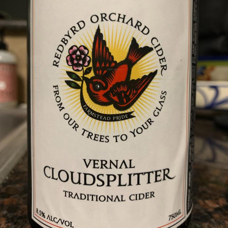 picture of Redbyrd Orchard Cider Vernal Cloudsplitter submitted by KariB